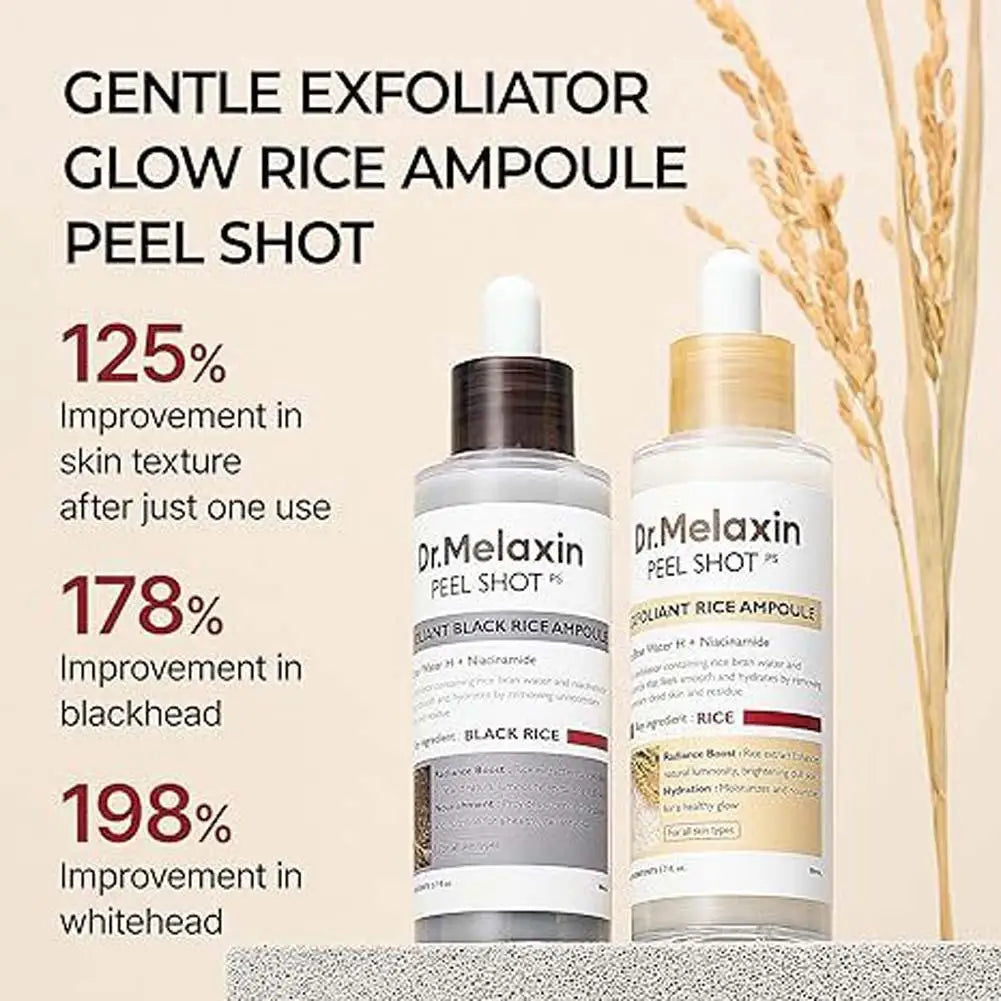 Korean Dr. Melaxin White and Black Rice Exfoliating Hydrating Essence Moisturizing Gentle Exfoliation Soften Serum Skin Care